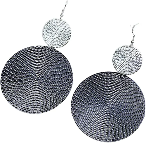Pendientes geométricos grandes de doble círculo redondos hechos a mano bohemios colgantes para mujeres y niñas el mejor regalo de joyería