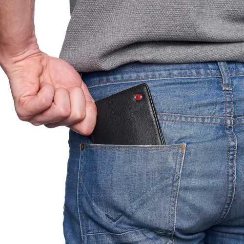 Miniatura 6 de Alpine Swiss RFID Luka - Cartera de identificación con tapa para hombre capacidad plegable con sección de billetes dividida viene en una caja