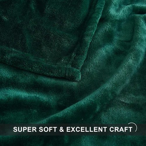 Miniatura 3 de StangH Manta de forro polar verde súper suave, manta de franela de otoño para sofá, oficina y perro, manta ligera de microfibra de felpa para bebé