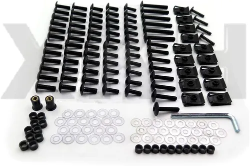 Miniatura 4 de XKH - Kit de tornillos y tornillos para carenado de motocicleta compatible con Kawasaki Ninja 250R 300 650 ZX10R negro [B00YB3Y2SS]
