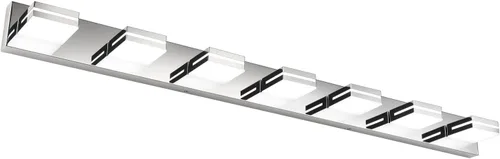 Miniatura 84 de SineRise - Lámpara LED para tocador de baño - Moderna lámpara de acrílico con acabado cromado para iluminación de pared sobre el espejo - 2 luces