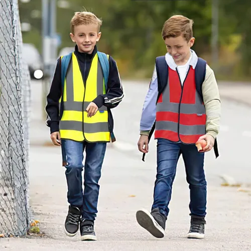 Miniatura 2 de AYKRM Chaleco de alta visibilidad para niños chaleco de seguridad reflectante de alta visibilidad Amarillo