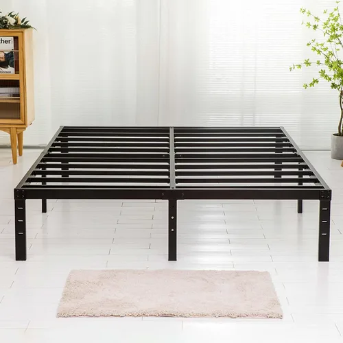 Miniatura 8 de Wulanos Marcos de cama tamaño individual, marcos de metal resistentes con soporte de listones de acero, no necesita somier, marcos de cama