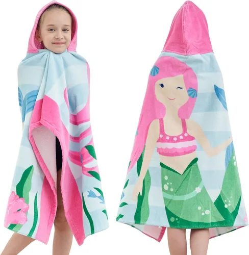 Toallas de baño para niños, toalla para niños y niñas con capucha para playa, baño, piscina, toallas de natación de 30 x 50 pulgadas, tamaño grande,
