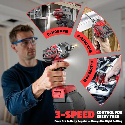 Miniatura 5 de DIYtoolifz Destornillador de impacto inalámbrico de 1/4 de pulgada compatible con batería Milwaukee de 18 V (solo herramienta), motor sin escobillas