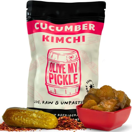 Miniatura 8 de Olive My Pickle Kimchi Fermentado - 48 onzas Paquete de 3 pepino probiótico vegano Kimchi coreano fresco con probióticos naturales para la salud