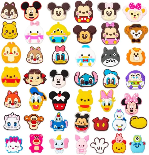 Miniatura 2 de Dijes para zapatos para niñas y niños, paquete de 44 dijes de dibujos animados, dijes de decoración de zapatos de PVC suave, accesorios de zapatos