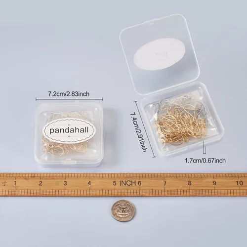 Miniatura 8 de Pandahall - 96 ganchos de acero inoxidable para aretes, ganchos largos en forma de V, ganchos para aretes marquesa, bola circular, puntos, aretes