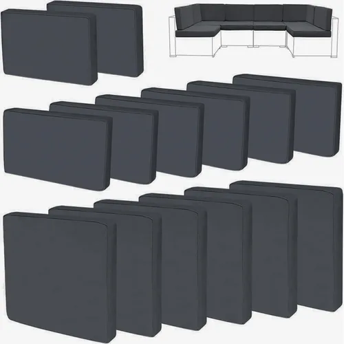 Miniatura 14 de 14 Piezas Fundas de Cojines para Patio Reemplazo Fundas de Cojines para Sofá de Exterior A Prueba de Salpicaduras Juego de Fundas para Sofá