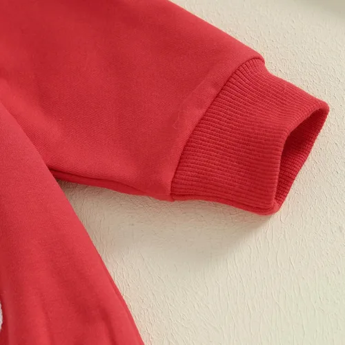 Miniatura 71 de SOLILOQUY Traje de manga larga con cuello redondo para el primer día de San Valentín para bebé niño y niña, mameluco de corazón de amor