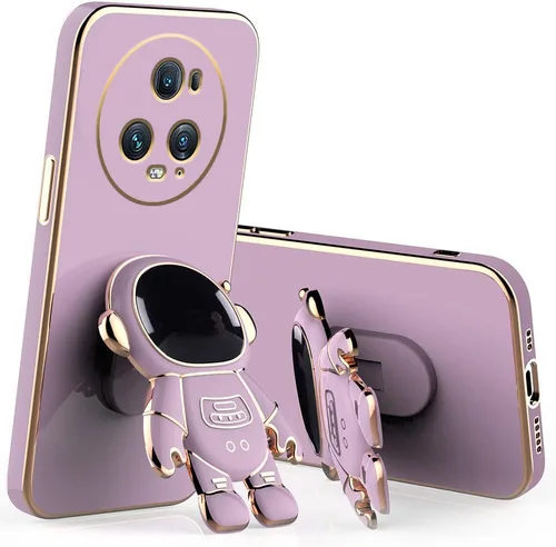 Miniatura 7 de Compatible con Honor Magic 5 Pro Funda con chapado creativo de astronauta de dibujos animados rosa, funda para teléfono Honor Magic 5 Pro, funda