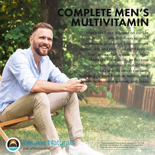 Miniatura 7 de Source Naturals Suplemento multivitamínico y inmunitario diario Life Force para hombres - 13 vitaminas, nutrientes y minerales esenciales* - 45
