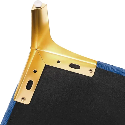 Miniatura 7 de Homebeez Mesa de centro otomana rectangular contemporánea de 19.7 pulgadas con patas de metal dorado, color azul