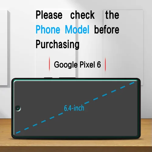 Miniatura 2 de Slanku Paquete de 3 protectores de pantalla de vidrio templado diseñados para Google Pixel 6, película protectora de pantalla HD, compatible