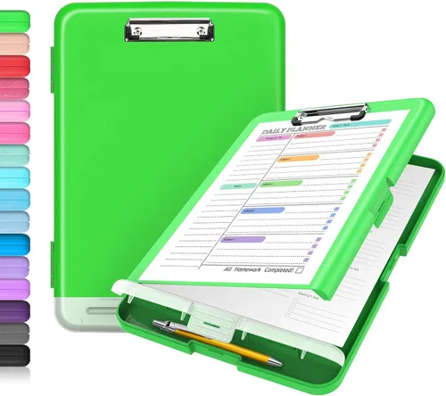Miniatura 17 de Sooez - Sujetapapeles de documentos clínicos con almacenamiento, sujetapapeles de plástico resistente, de alta capacidad, con soporte para bolígrafo