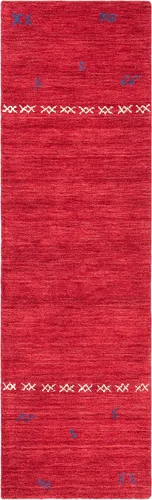 Miniatura 2 de SAFAVIEH Himalaya Collection - Alfombra de pasillo de 2 pies 3 pulgadas x 6 pies, color rojo, hecho a mano, lana tribal bohemia, ideal para zonas