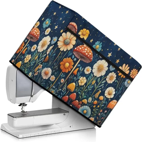Miniatura 47 de Funda para máquina de coser de mariposas y flores con prácticos bolsillos, funda protectora con asa, para la mayoría de máquinas de coser estándar