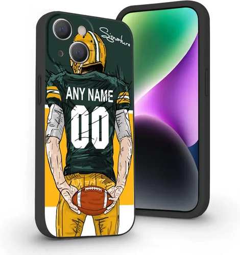 Miniatura 26 de Funda de fútbol personalizada con nombre y número para iPhone17 Air 16 15 Pro Max 14 13 Mini 12 11 Xs Max Xr SE3 8 7 6 Plus, silicona líquida