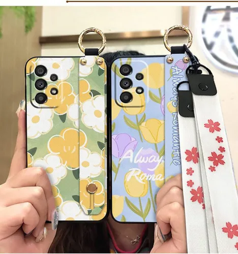 Miniatura 7 de Funda cruzada compatible con Samsung Galaxy A52 5G, con correa para la muñeca, cordón de silicona suave a prueba de golpes, funda protectora