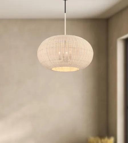 Miniatura 7 de Minka Lavery Modjeska 3546-66A Lámpara colgante de ratán natural, 4 luces 240 vatios totales, 13 pulgadas de alto x 24 pulgadas de ancho, carbón