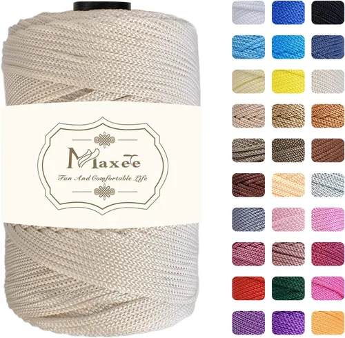Miniatura 56 de Cordón de macramé premium de poliéster 3 mm × 218 yardas, cordón de macramé 100% polipropileno de 3 mm, ideal para crochet, colgadores de pared, 30