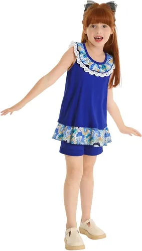 Miniatura 82 de LittleSpring Conjunto de verano para niñas con camiseta sin mangas y pantalones cortos florales
