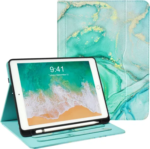 Miniatura 16 de Zonefoker Fundas para iPad de 6ª generación 2018/2017, iPad Air 2 2014, iPad Air 2013, iPad Pro 9.7 pulgadas 2016 con soporte para lápices, funda