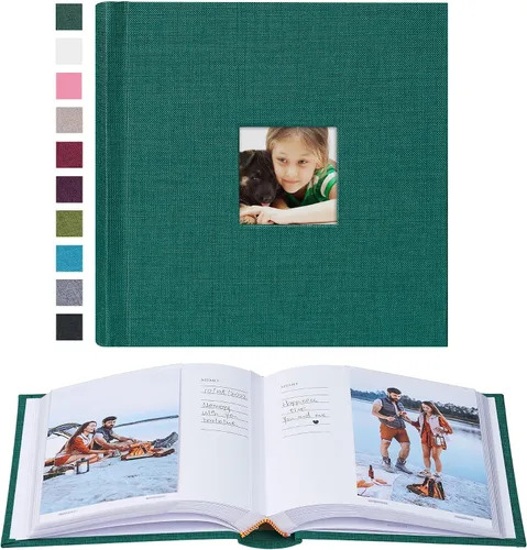 Miniatura 45 de Mublalbum Álbum de fotos de 4 x 6 pulgadas, 300 fotos, cubierta de lino con áreas de notas, libro de fotos para boda, familia, bebé y vacaciones