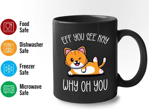 Miniatura 3 de Bubble Hugs Taza de café de yoga de 11 onzas, color negro, Eff You See Kay Why Oh You, meditación, deporte, alivio del estrés, relajación