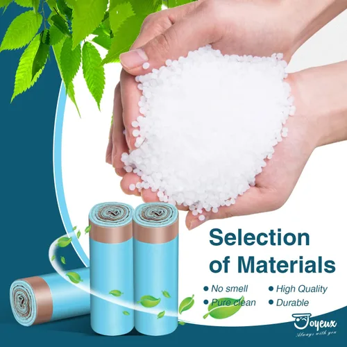 Miniatura 7 de JOYEUX Bolsas de basura pequeñas de 2.6 galones, mini bolsas de basura con cordón para baño y cocina, aroma a brisa junto a la playa, 66
