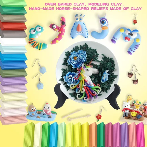 Miniatura 4 de Arcilla Polimérica de 72 Colores, Arcilla de Modelar para Conjuntos Infantiles - Incluye Herramientas de Escultura y Accesorios con Estuche de 72