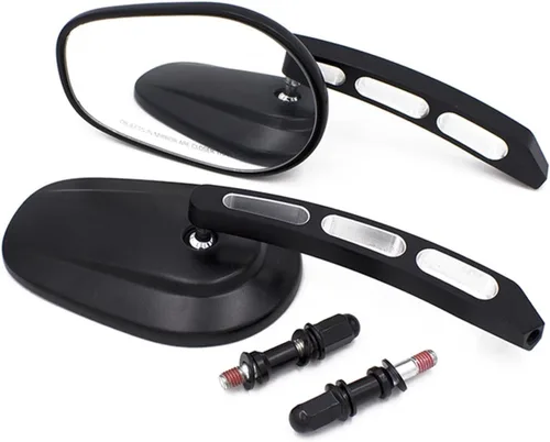 Espejo retrovisor de motocicleta, accesorios de motocicleta, Cafe Racer, compatible con Harley compatible con espejos Davidson, espejos cromados