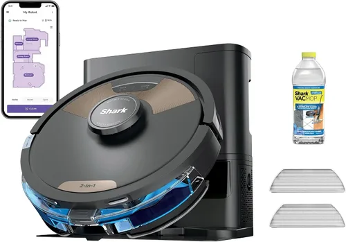 Shark Matrix Plus 2-en-1 Robot Aspirador y Mopa Sónica, Mapeo Doméstico, Base Autovaciante Sin Bolsa HEPA con Capacidad para 30 Días, CleanEdge,