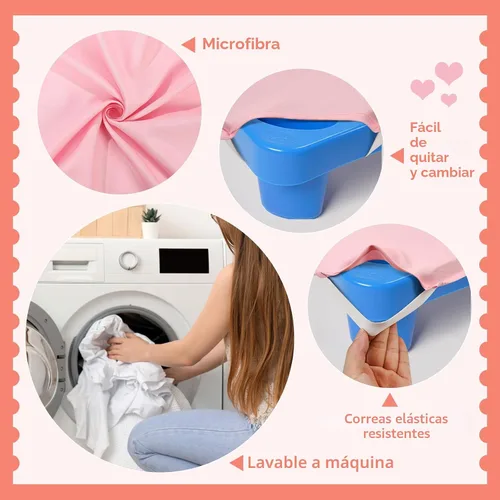 Miniatura 4 de 2 piezas de sábanas para catre de guardería, 23" x 51", sábana rosa de tamaño para catre de guardería con bucles elásticos en las esquinas