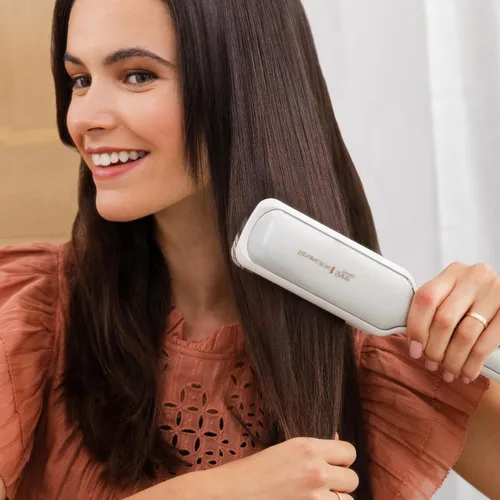 Miniatura 4 de Remington Shine Therapy - Alisadora de cabello de 2 pulgadas, plancha alisadora infundida con aceite de argán y queratina, plancha alisadora
