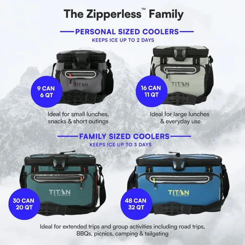 Miniatura 8 de Titan by Arctic Zone Deep Freeze Cooler - Zipperless Hardbody Cooler - Deep Freeze Insulation, HardBody Liner, and SmartShelf Gris Piel de Tiburón