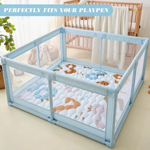 Miniatura 6 de Viviland Alfombrillas para bebé, 50 x 50 pulgadas, tapete acolchado grueso para bebés y niños pequeños, antideslizante y lavable a máquina, números