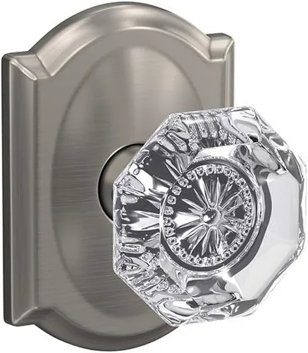 Miniatura 7 de Schlage Custom FC21 ALX 716 COL Alexandria - Pomo de cristal con moldura Collins para pasillos y cerraduras de cama, bronce envejecido
