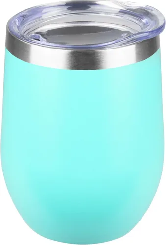 Miniatura 20 de StarSpeed Vaso de vino de 12 onzas con tapa, tazas de viaje de acero inoxidable sin pie con aislamiento de doble pared, taza de café aislada, vasos