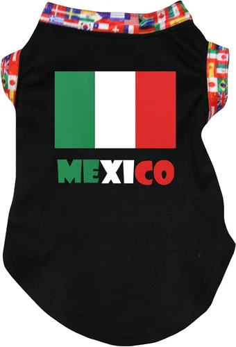 Miniatura 4 de Petitebella Camiseta para perro cachorro con la bandera de México (rojo, talla M)