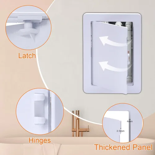 Miniatura 5 de Suteck Panel de acceso de plástico para techo de paneles de yeso 4 x 6 pulgadas Puertas de acceso reforzadas para fontanería en la pared extraíbles