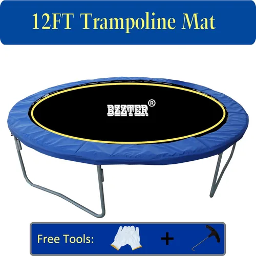 Miniatura 8 de Alfombrilla para cama elástica de 12 pies, se ajusta a marco de trampolín de 12 pies de diámetro, alfombrilla de repuesto con 10 filas de costuras