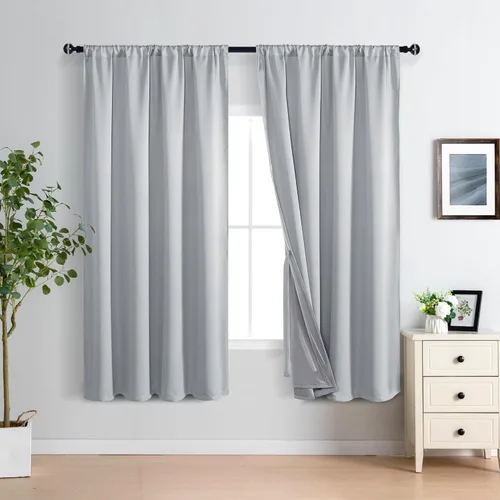 Miniatura 22 de XWZO Cortinas Opacas 100% Blancas - Cortinas de Bloqueo Total de Calor y Luz con Forro Negro para Dormitorio/Cuarto de Lavado, Paneles de Ventana