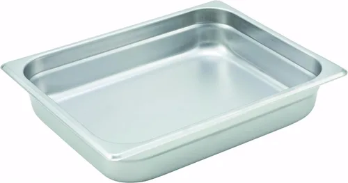 Winco Medio tamaño 2.5 "de metal profundo de alimentos/bandeja de mesa de vapor, anti-atasco, calibre 22