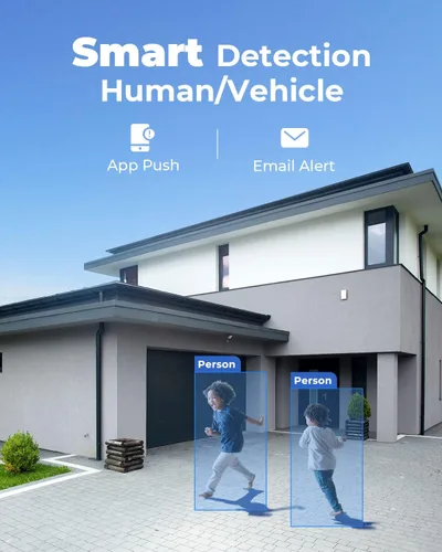 Miniatura 3 de REOLINK Sistema de cámara de seguridad 4K - H.265 4 cámaras de seguridad PoE cableadas con detección de vehículos personales, 8MP/4K 8CH NVR