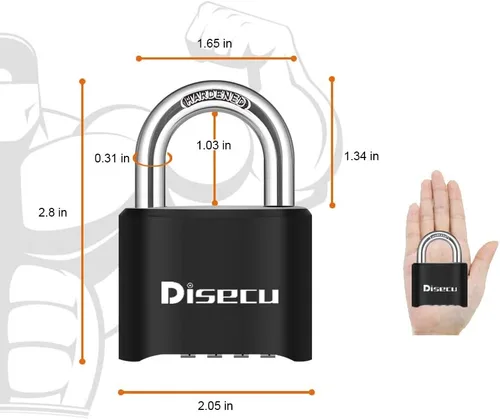 Miniatura 2 de Candado de combinación de 4 dígitos resistente, resistente al agua, para exteriores, para casillero de gimnasio escolar, unidad de almacenamiento