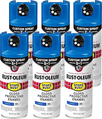 Miniatura 151 de Rust-Oleum 376855 - Pintura en aerosol antióxido personalizada 5 en 1, 12 onzas, color negro mate, (paquete de 1)