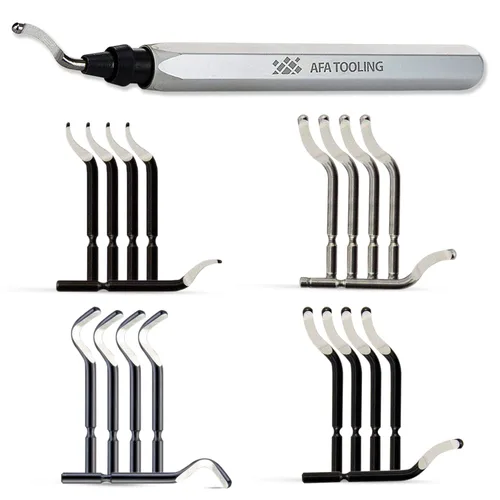 Miniatura 7 de AFA Tooling - Herramienta de desbarbado con 11 cuchillas giratorias de acero de alta velocidad M2 - Funciona en metal, resina, tubos de PVC, cobre