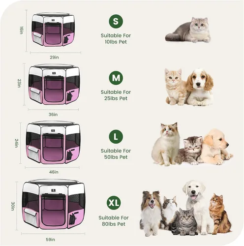 Miniatura 4 de X-ZONE PET Corralito Portátil para Perros, Corrales de Juego Portátiles para Mascotas para Cachorros, Gatos, Conejos, Pollitos, Carpa de Juego