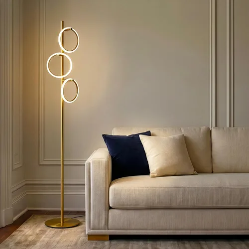 Miniatura 9 de Brightech Saturn - Lámpara de pie LED, diseño único que combina con decoración moderna y contemporánea, lámpara alta de 3 luces para sala, Luz